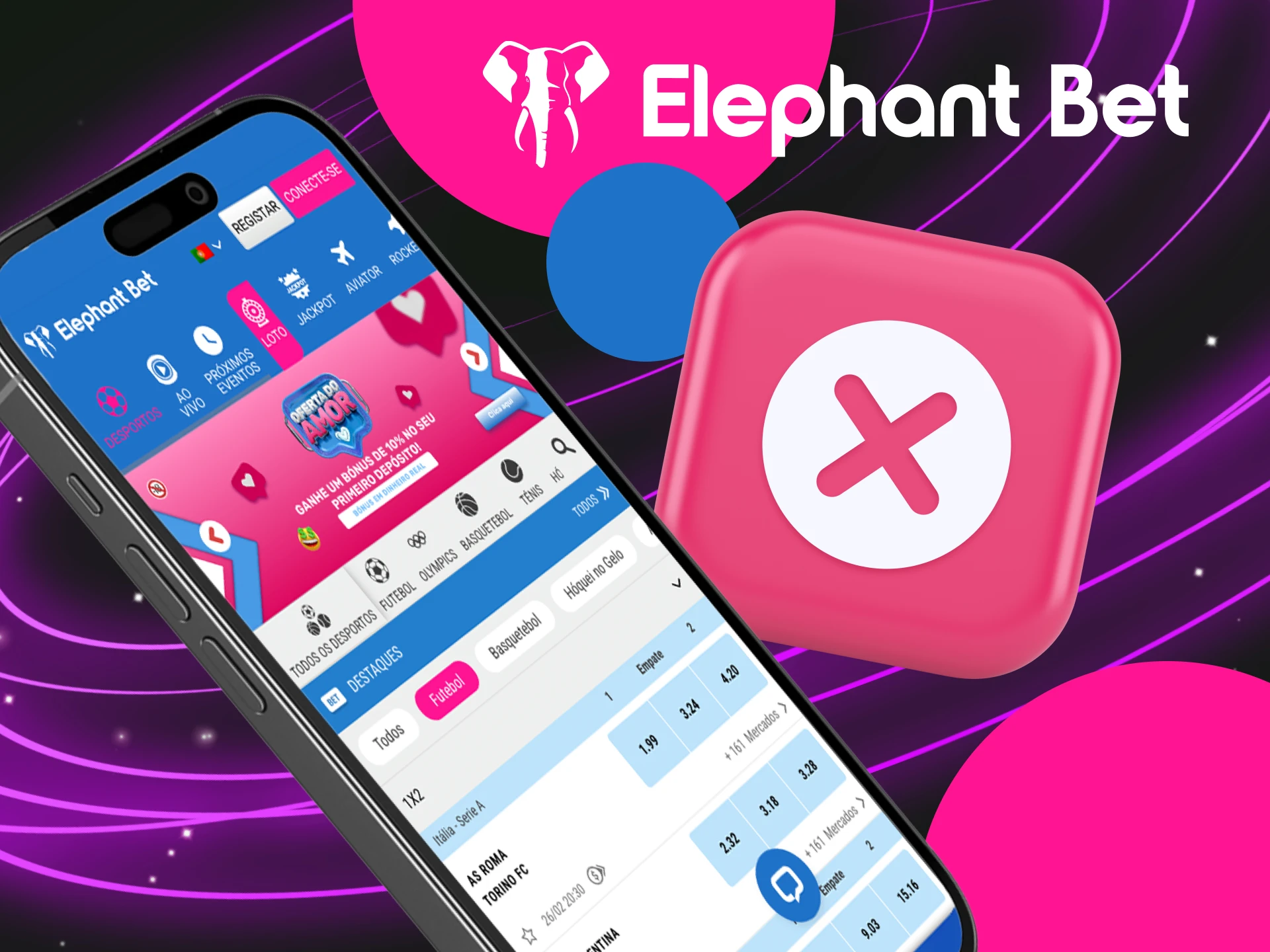 Instruções sobre como remover o aplicativo de cassino online Elephant Bet do seu smartphone.