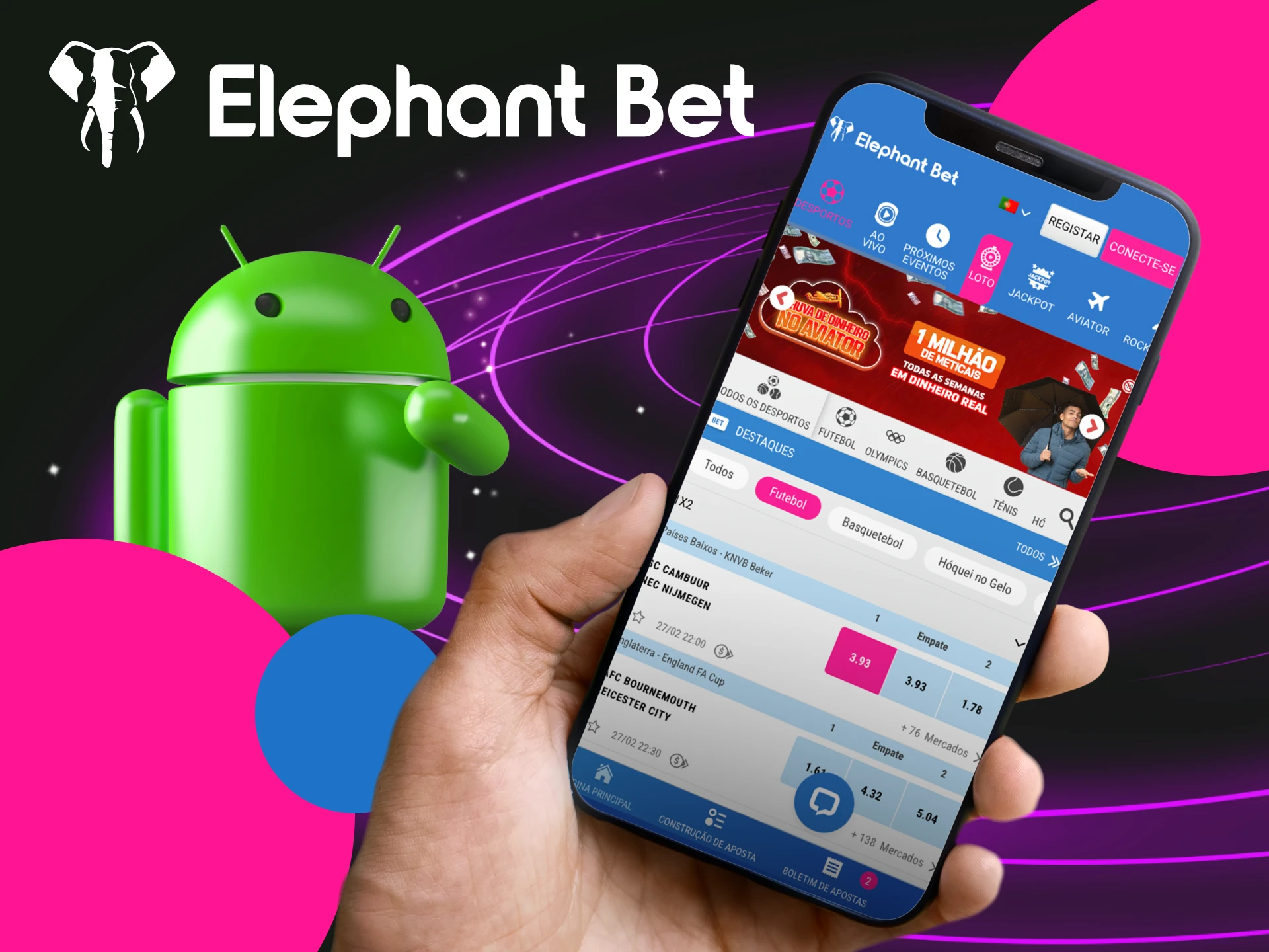 O que posso fazer na aplicação telefónica do casino online Elephant Bet.