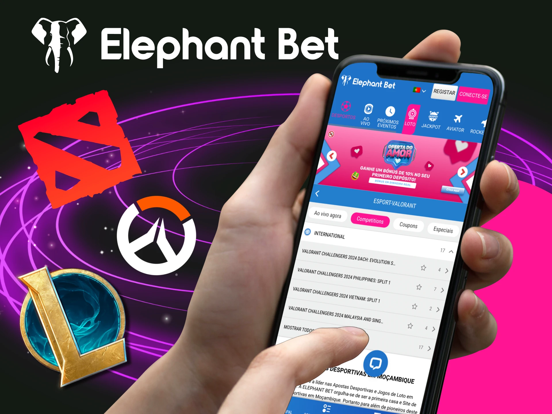 Posso apostar em eSports no casino online Elephant Bet.