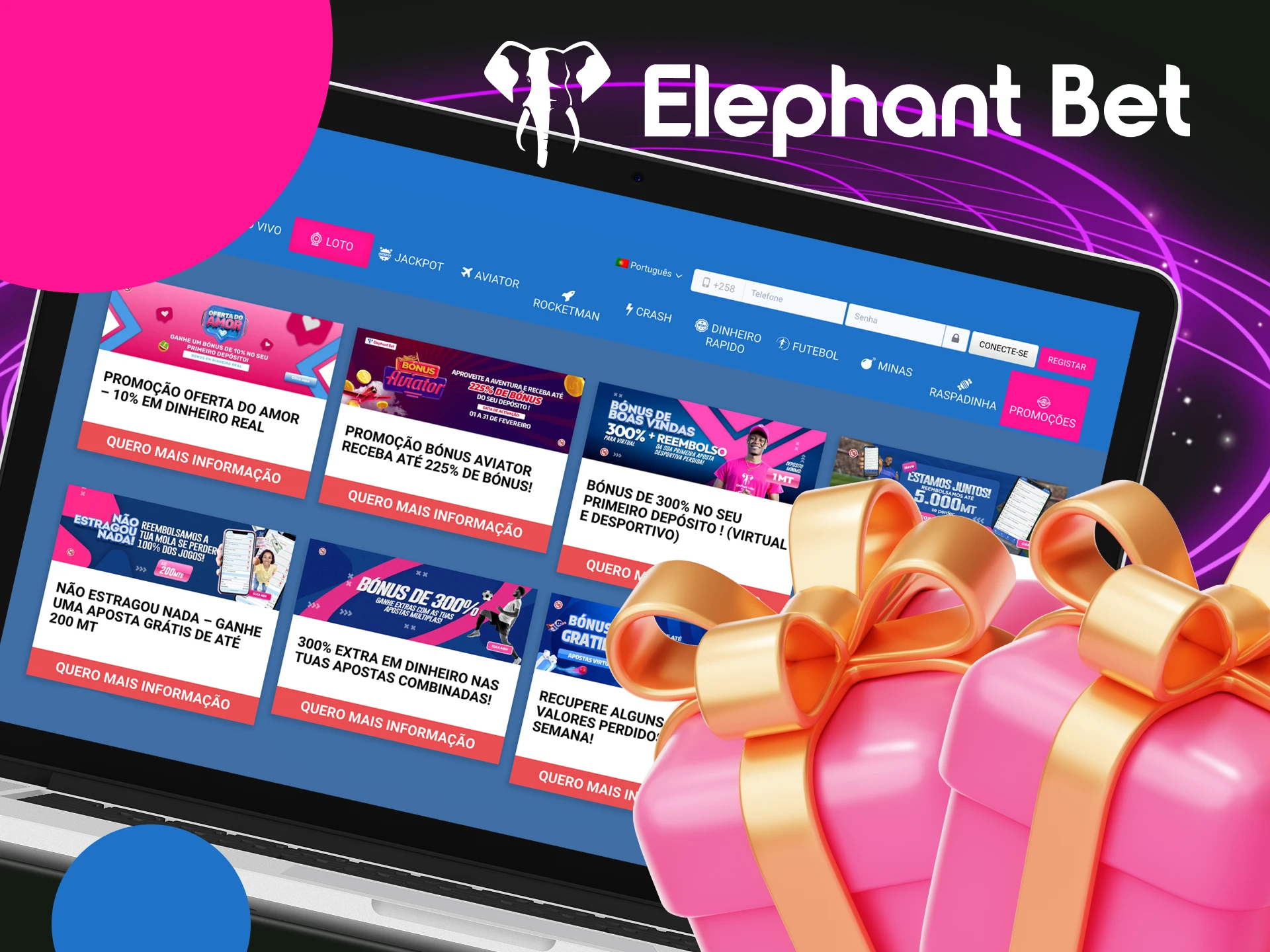 Como posso obter um bônus no site do cassino online Elephant Bet.