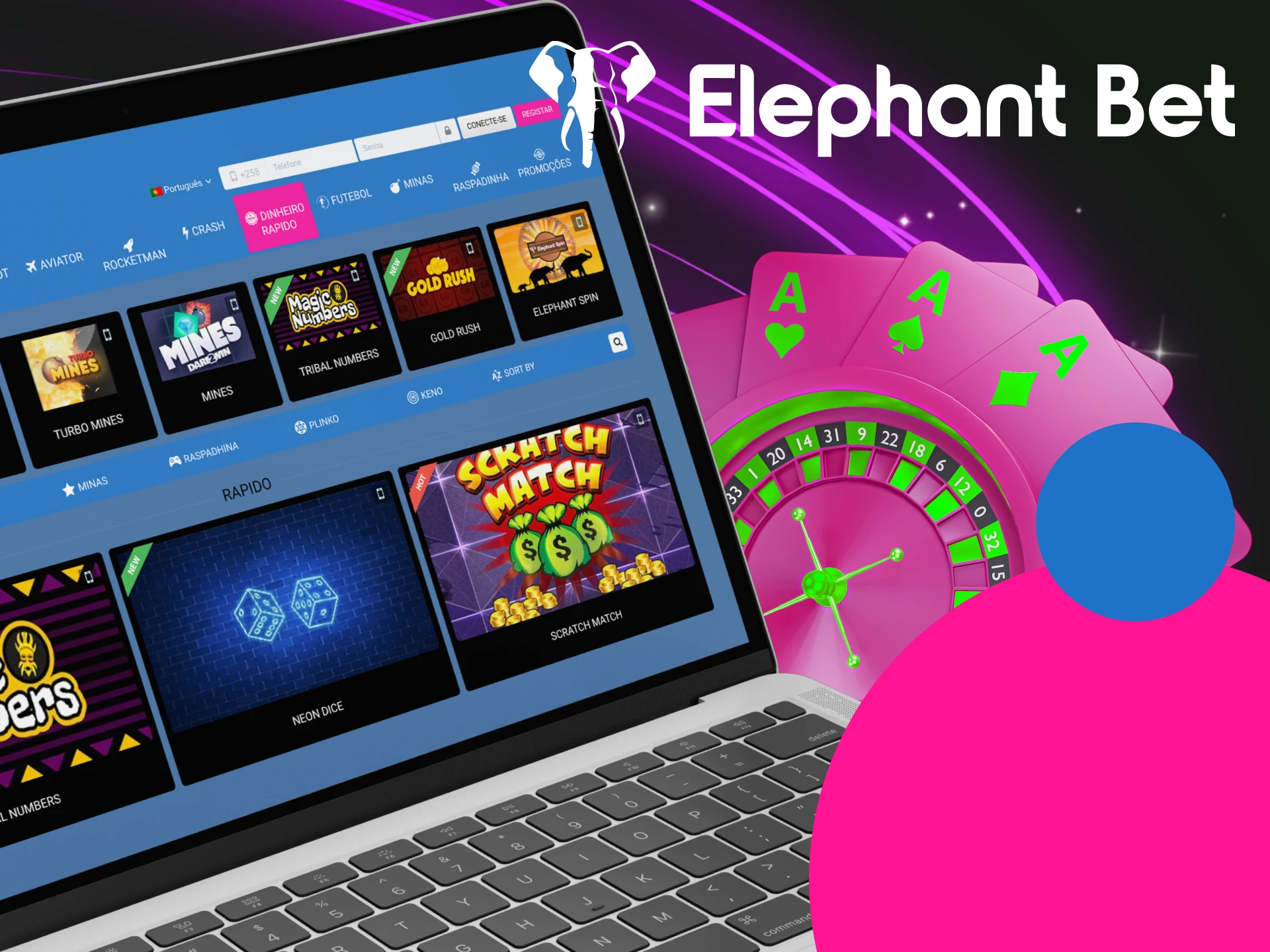 Instruções sobre como os jogadores podem fazer apostas no site do cassino online Elephant Bet.