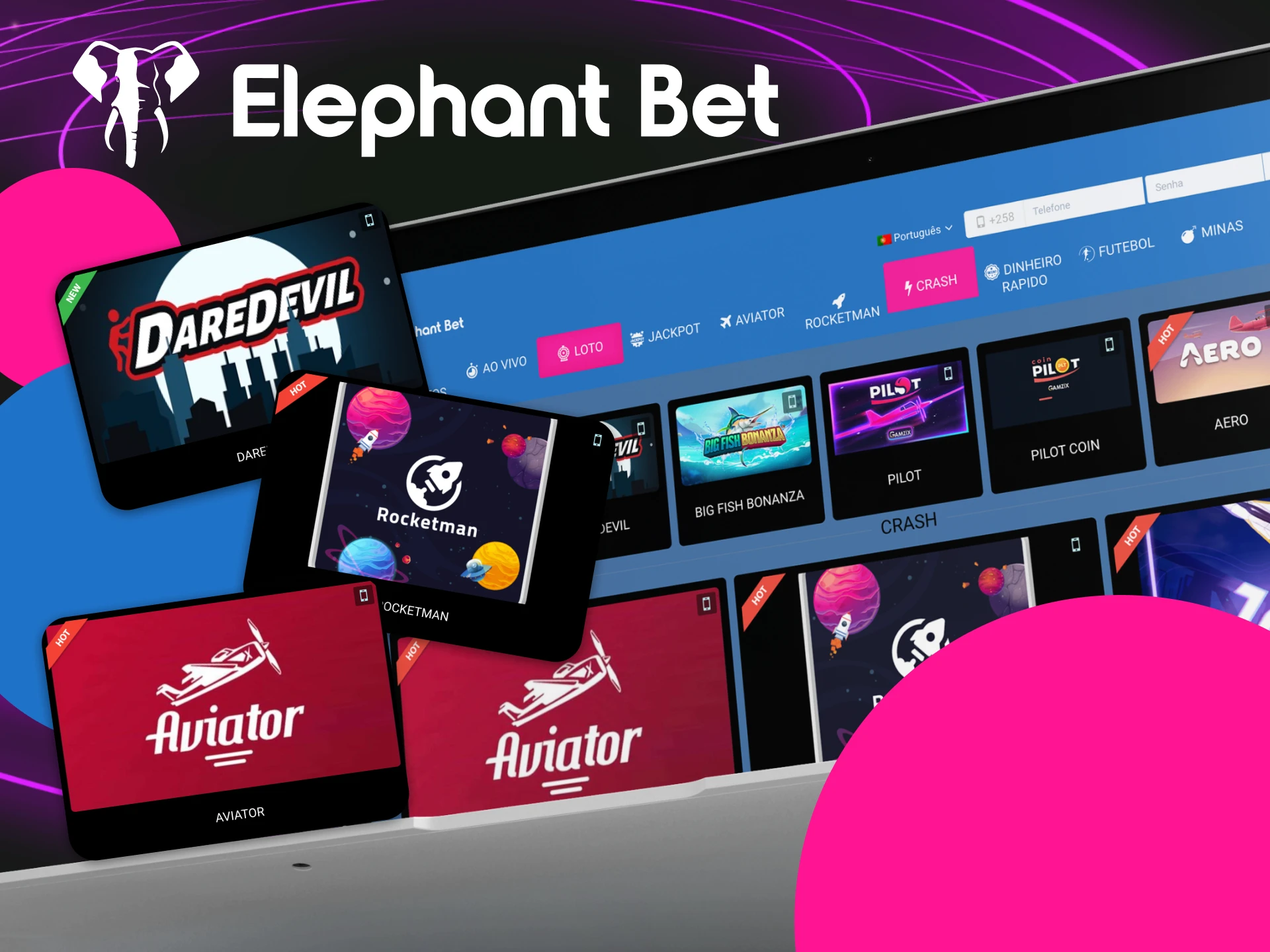 Existem jogos de travamento na seção de cassino do site de cassino online da Elephant Bet.