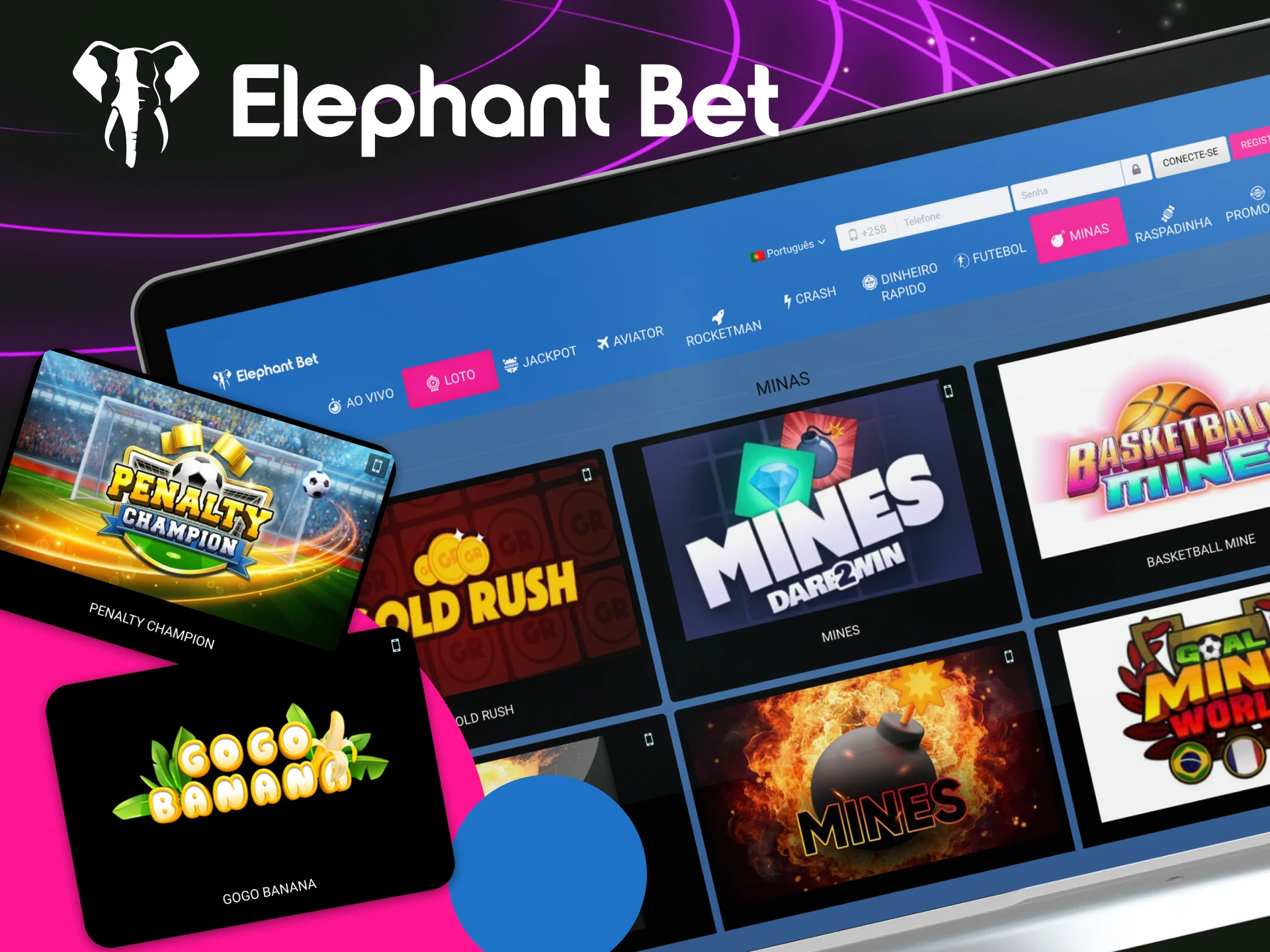 Existem jogos com minas no site do cassino online Elephant Bet.
