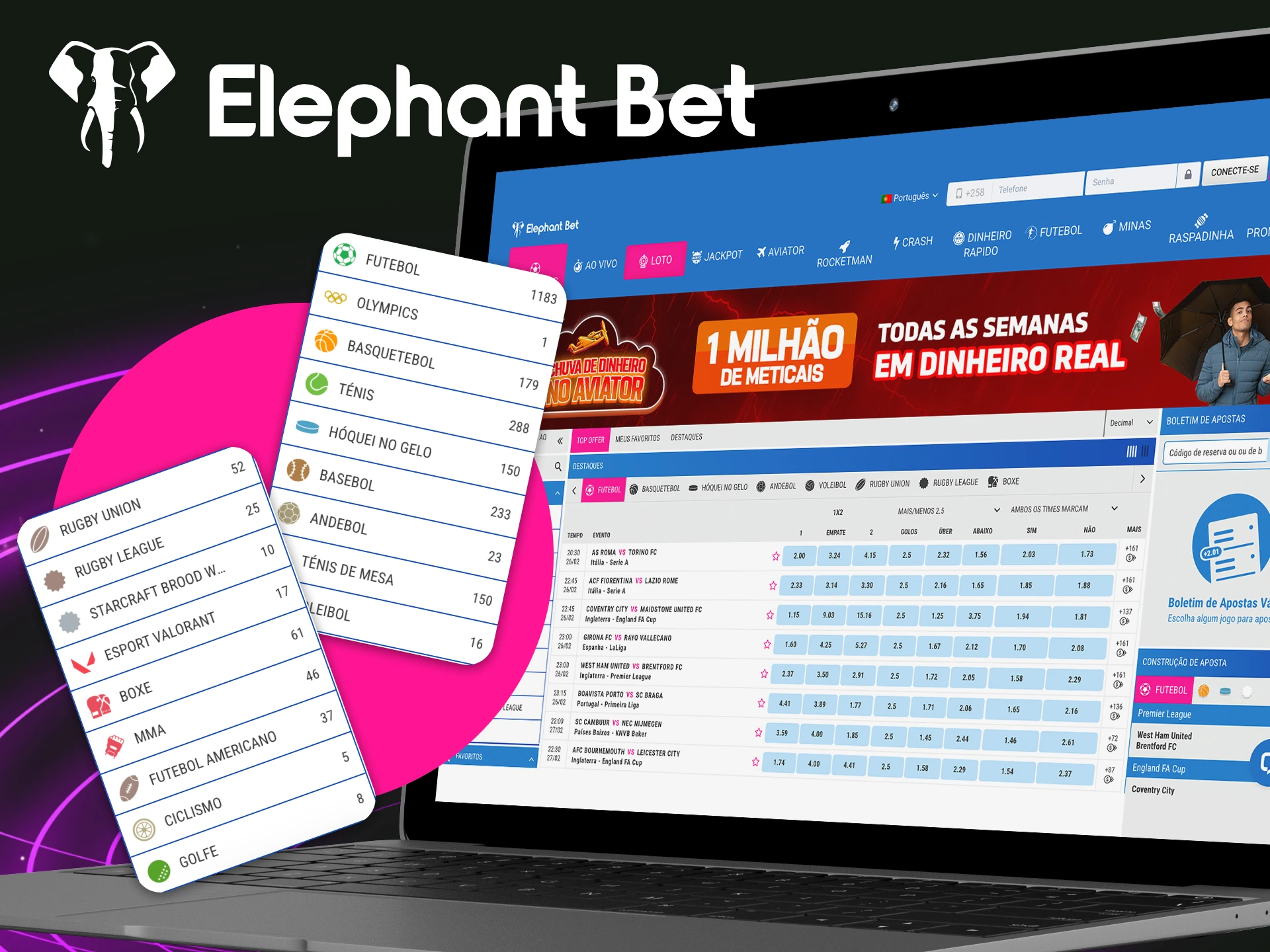 Onde posso fazer apostas no casino online Elephant Bet.