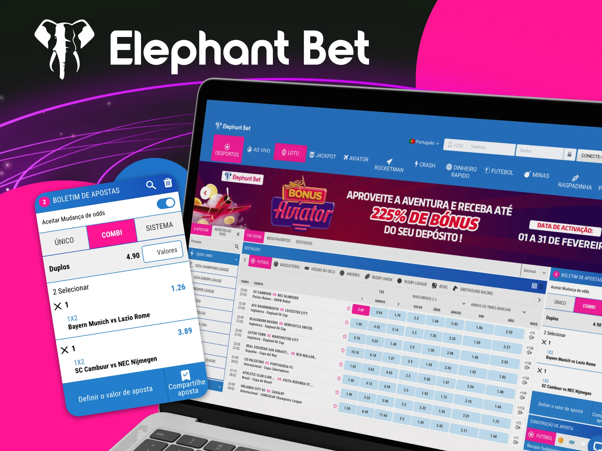 Que tipos de apostas existem no casino online Elephant Bet.