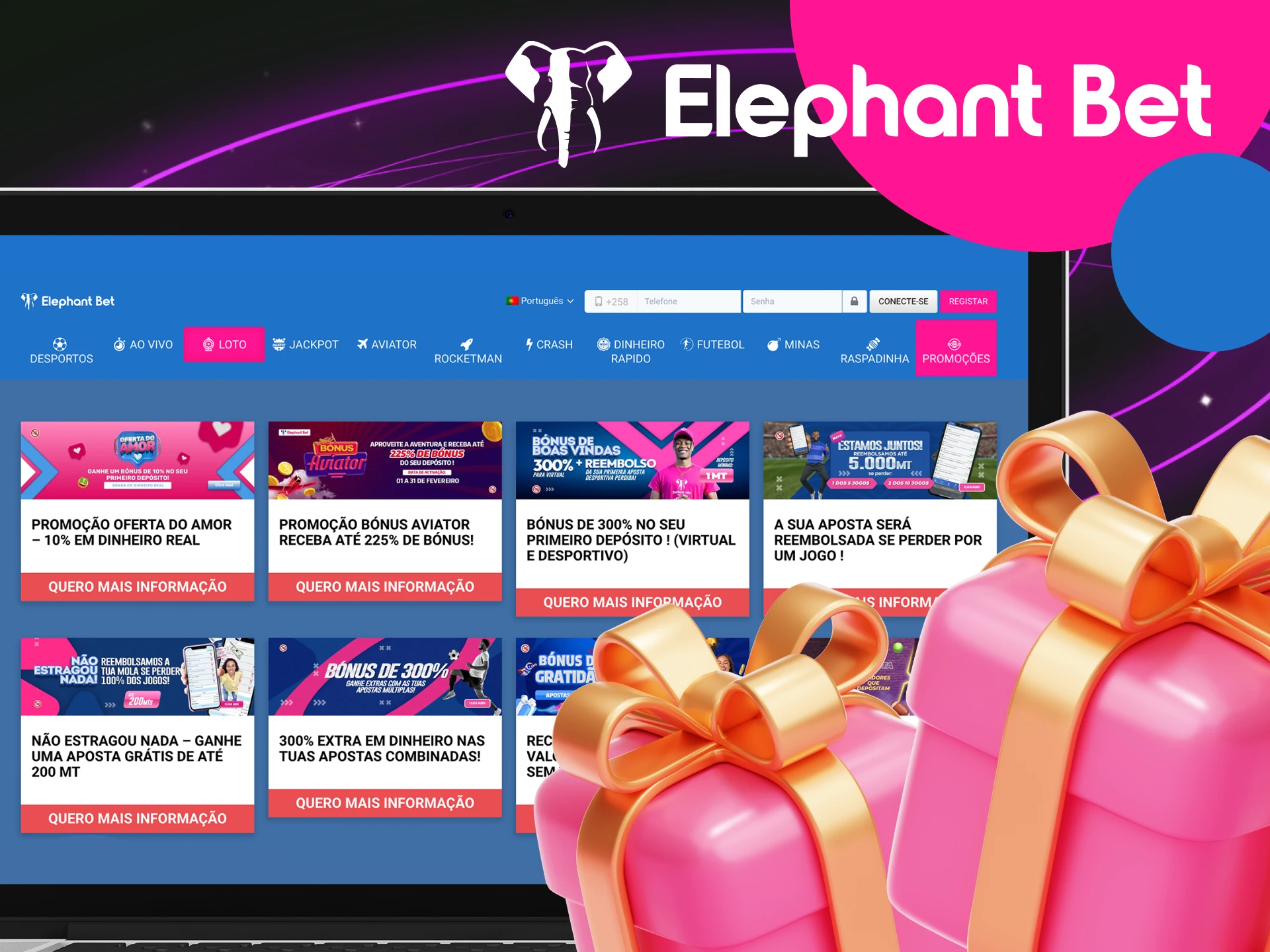 Como posso receber e usar bônus no cassino online Elephant Bet.