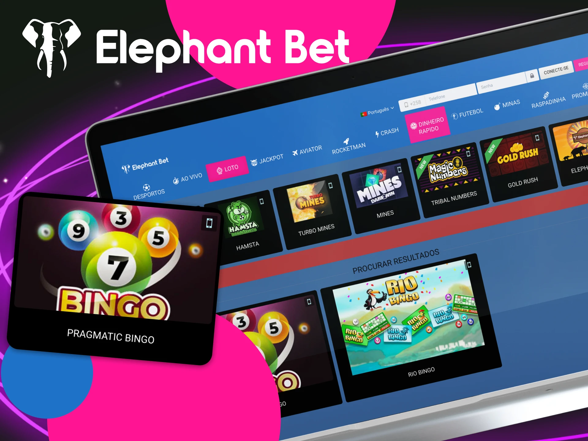 Como jogar bingo no cassino online Elephant Bet.