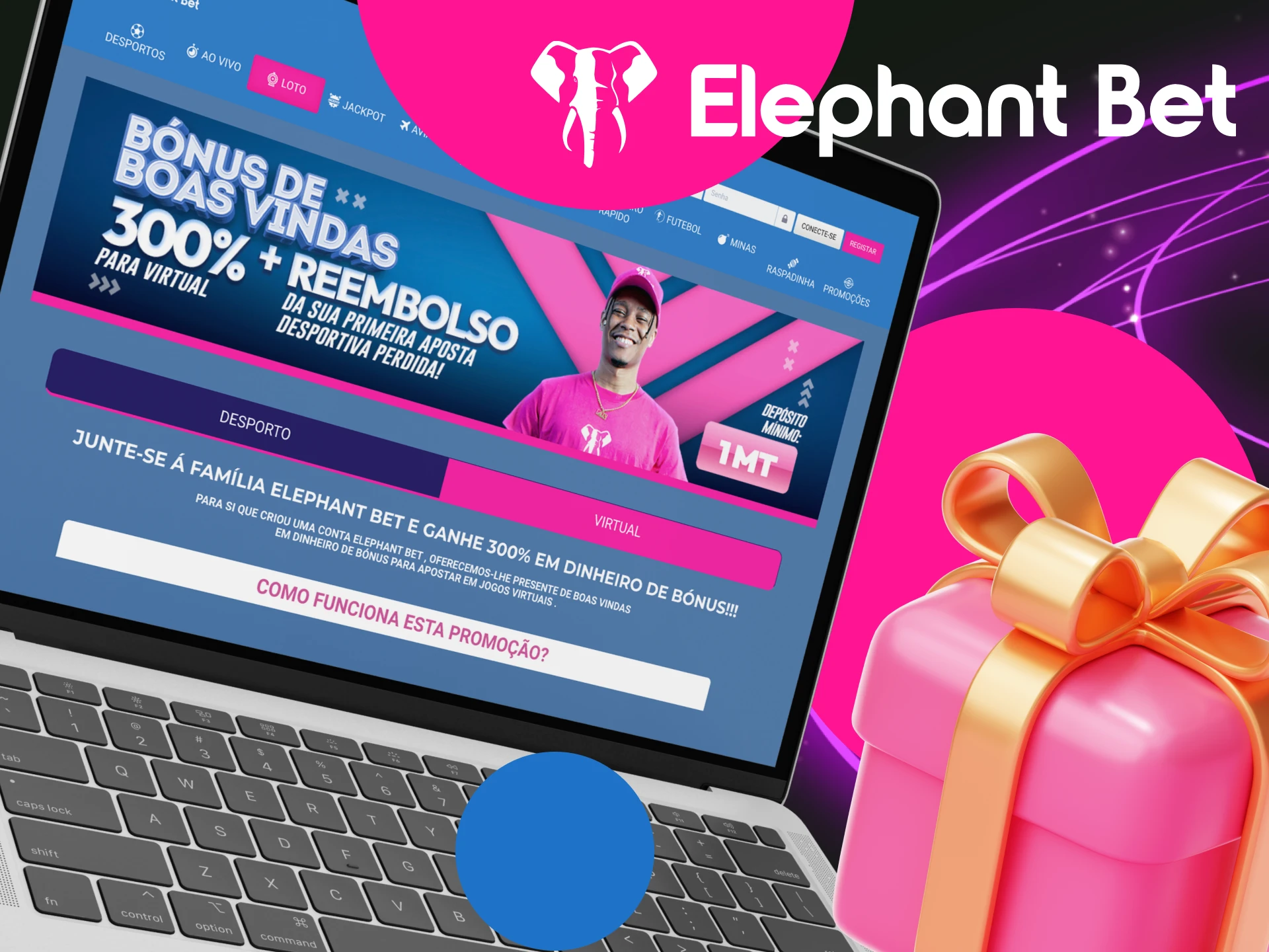 O que é o Bônus de Primeiro Depósito de Jogos Virtuais no cassino online Elephant Bet.