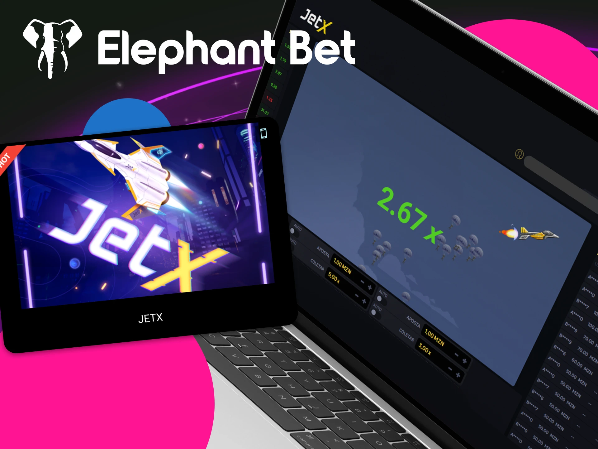Qual é a essência do jogo JetX no casino online Elephant Bet.