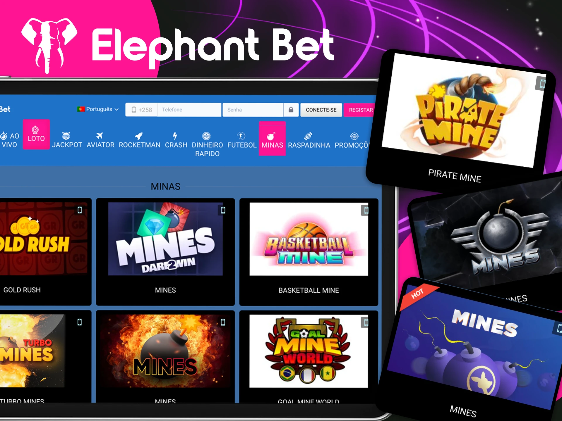 O que preciso fazer no jogo Minas no site do cassino online Elephant Bet.