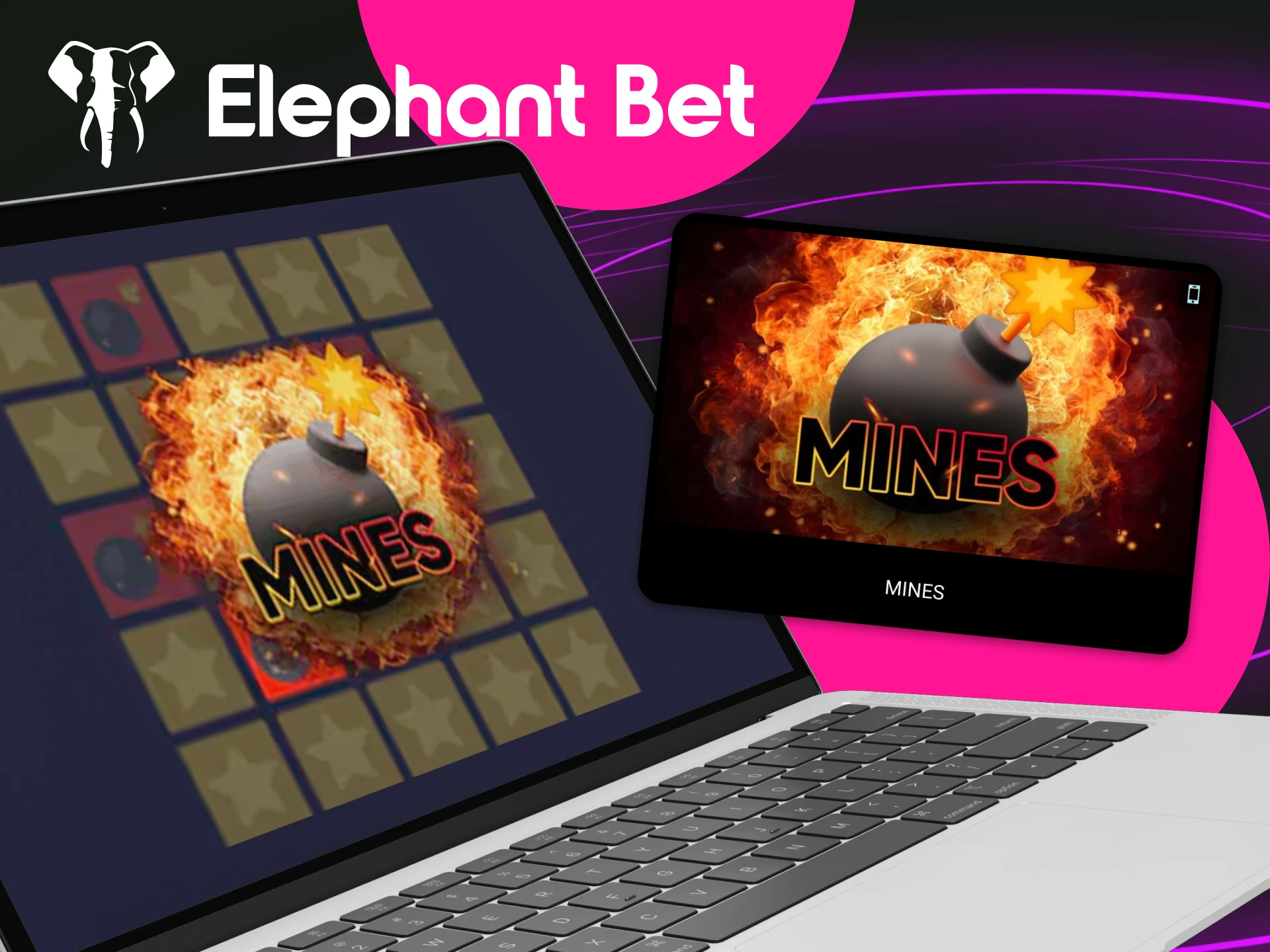 O Elephant Bet cassino tem uma secção inteira de jogos Mines disponíveis.