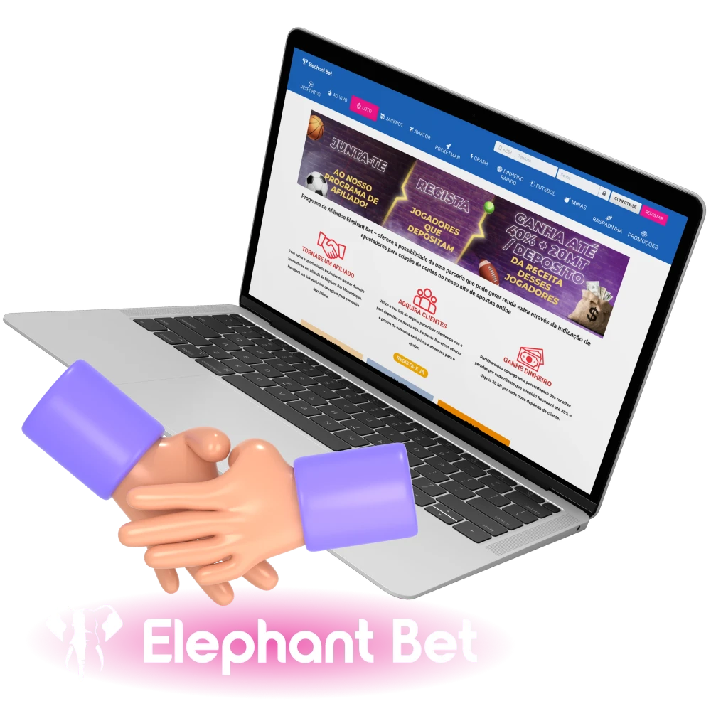 A Elephant Bet oferece um rendimento extra se aderir ao seu programa de afiliados.