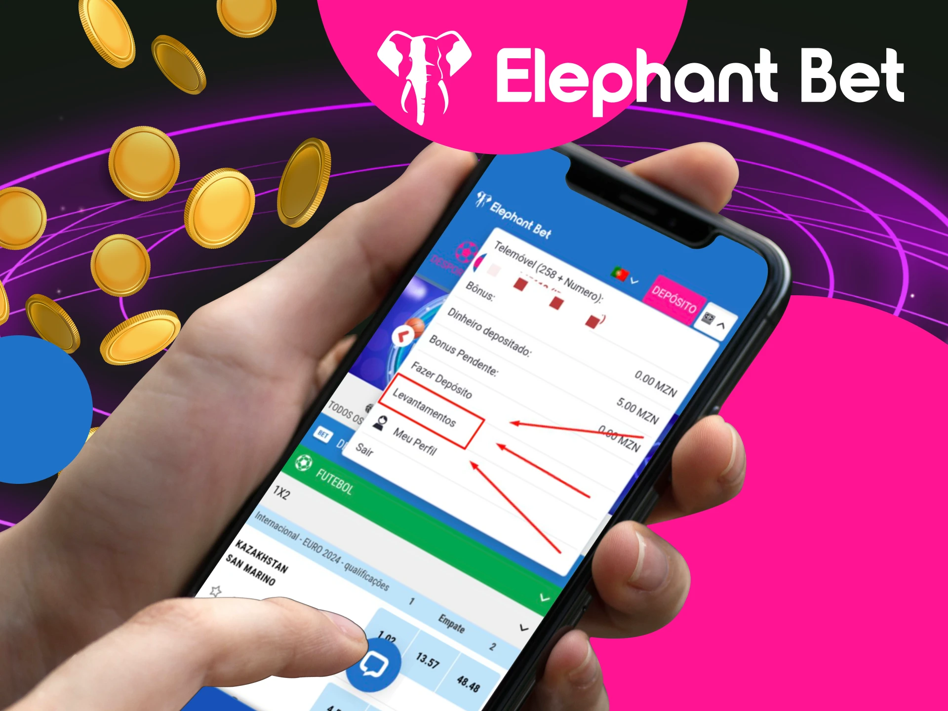 Como posso sacar o dinheiro ganho com o jackpot no site do cassino online Elephant Bet.