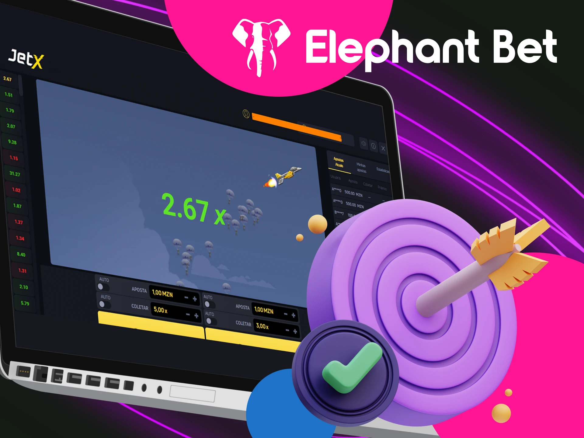 Uma lista de estratégias que podem ser utilizadas no jogo JetX no Elephant Bet casino.