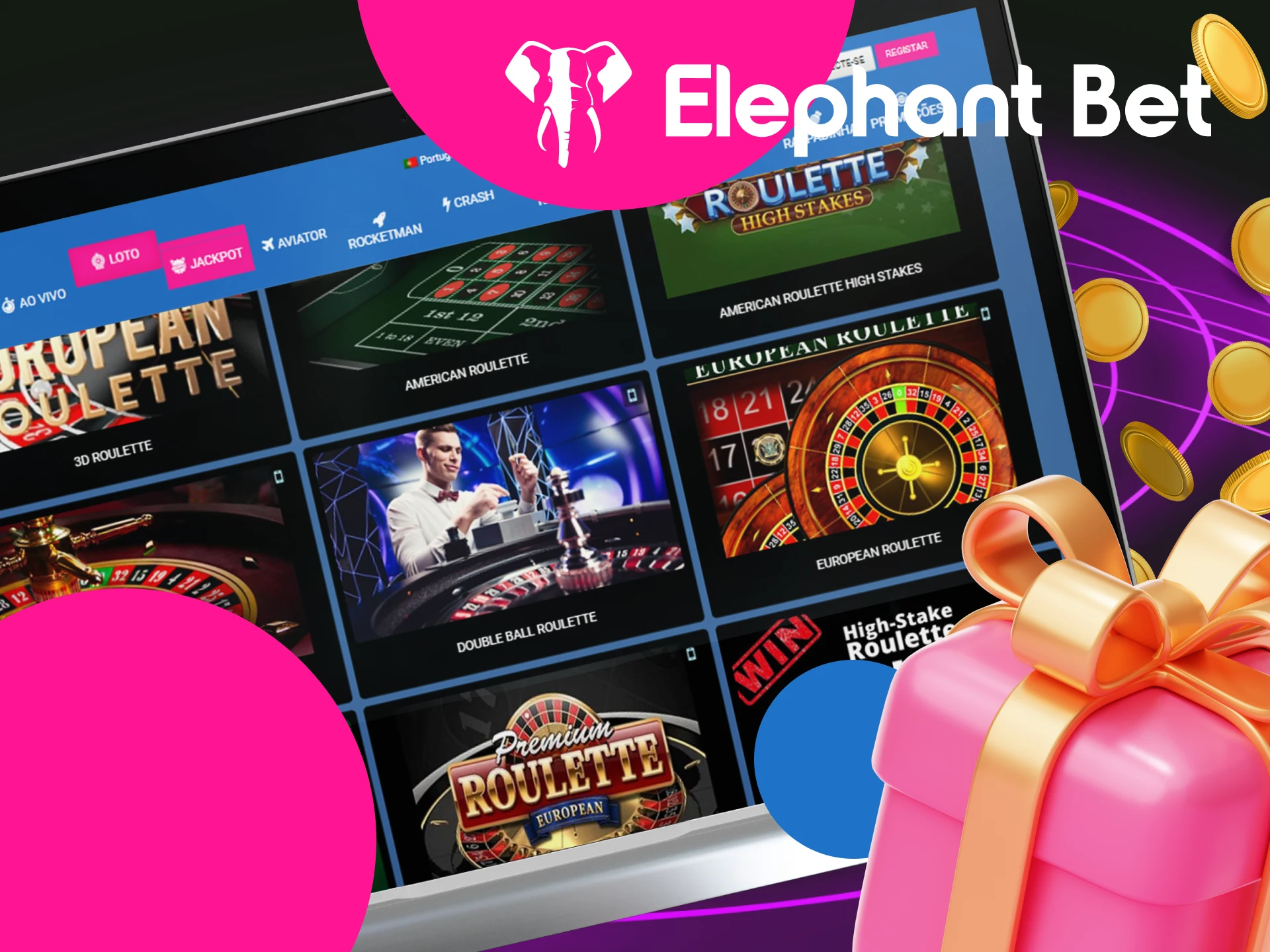 Que bonus existem para jogadores de roleta no site do cassino online Elephant Bet.