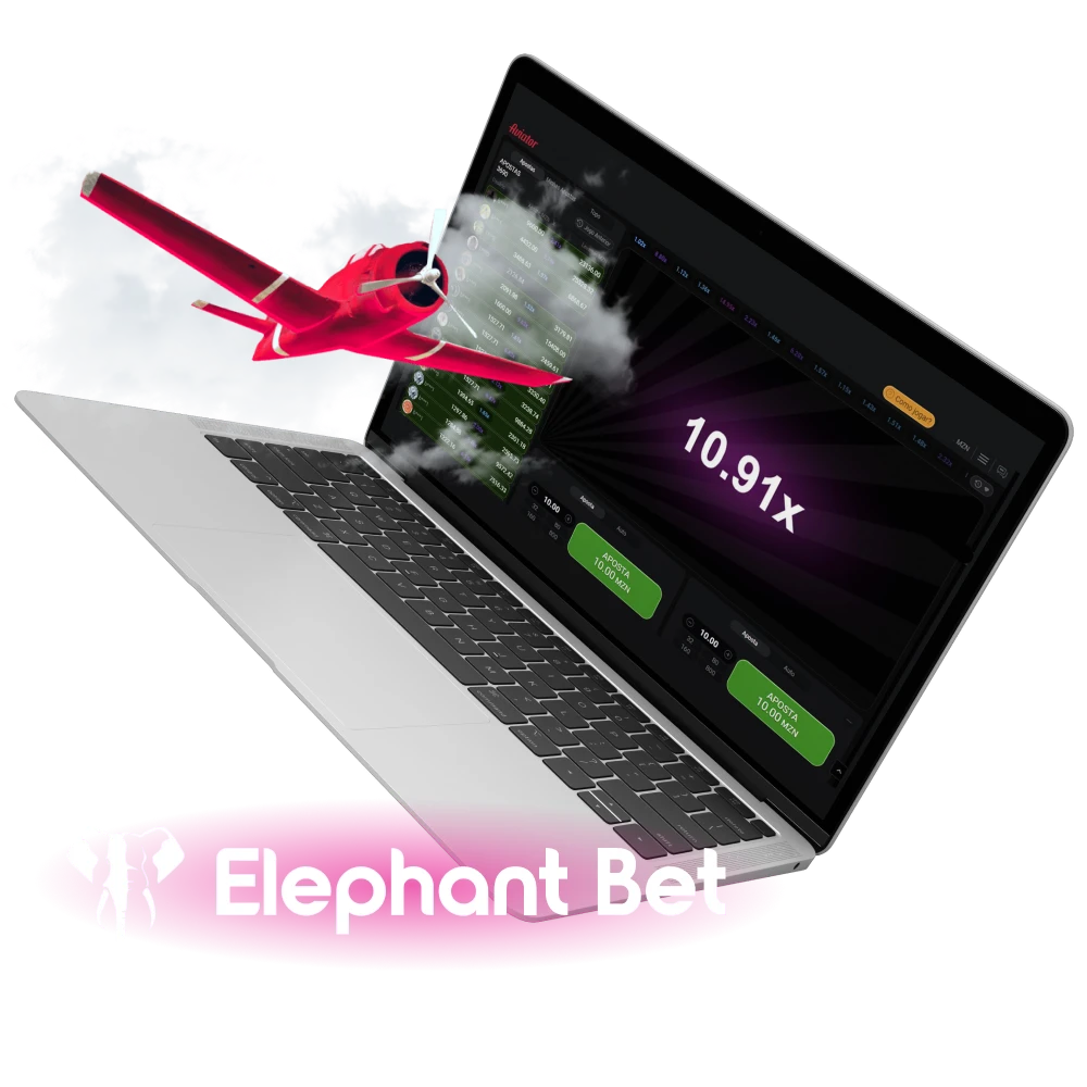 Jogar Aviator online no Elephant Bet Casino.