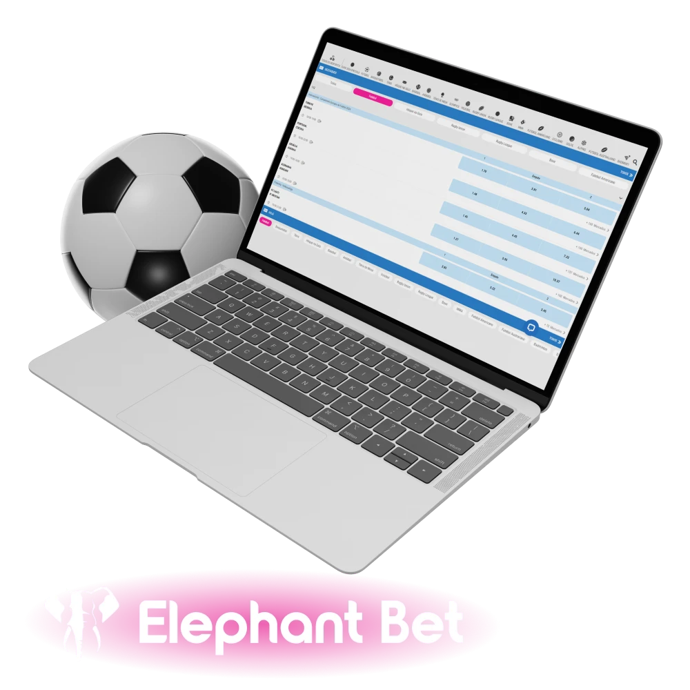 Pode apostar em futebol no sítio da casa de apostas Elephant Bet.