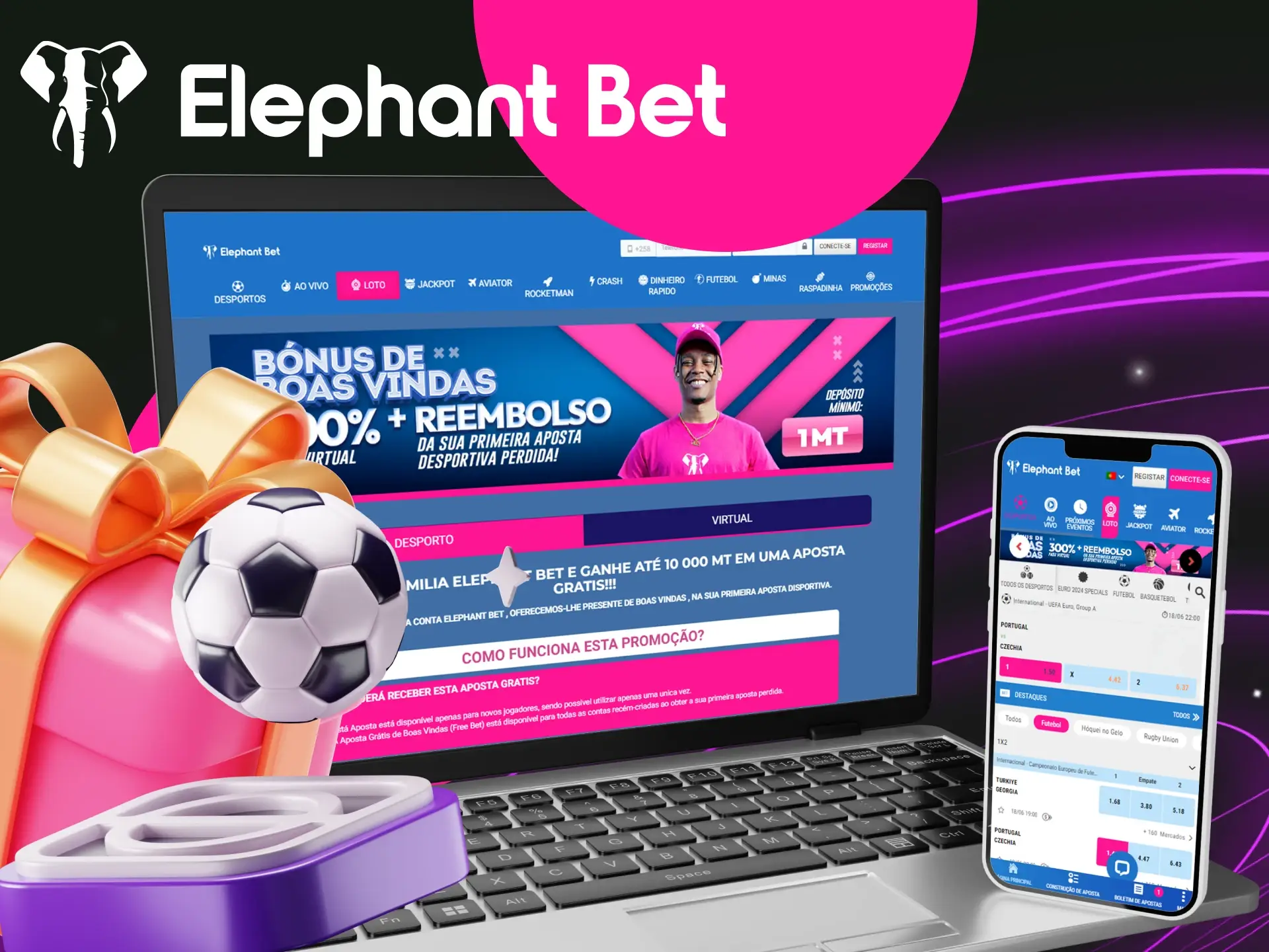 Posso obter bonus por apostar em futebol no cassino online Elephant Bet.