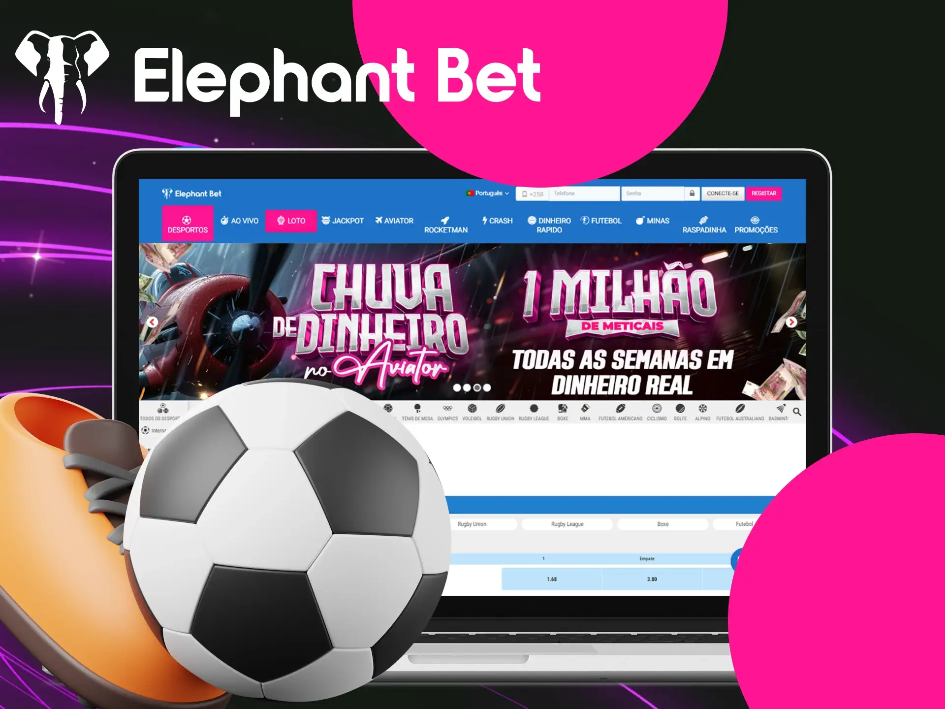 Instrucoes para jogadores sobre como apostar em futebol no casino online Elephant Bet.