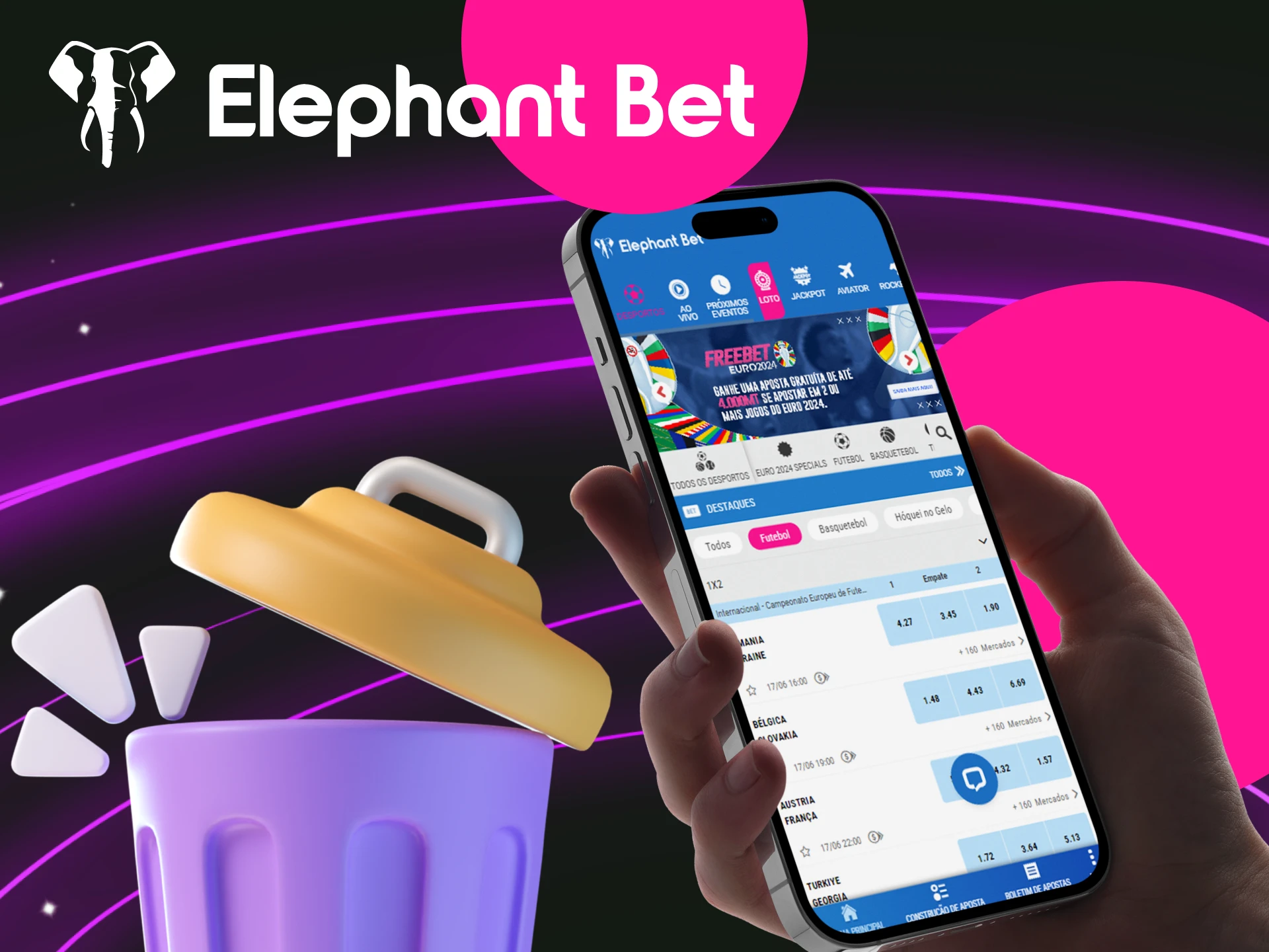 Se utilizar o website e a app Elephant Bet, elimine a sua conta.