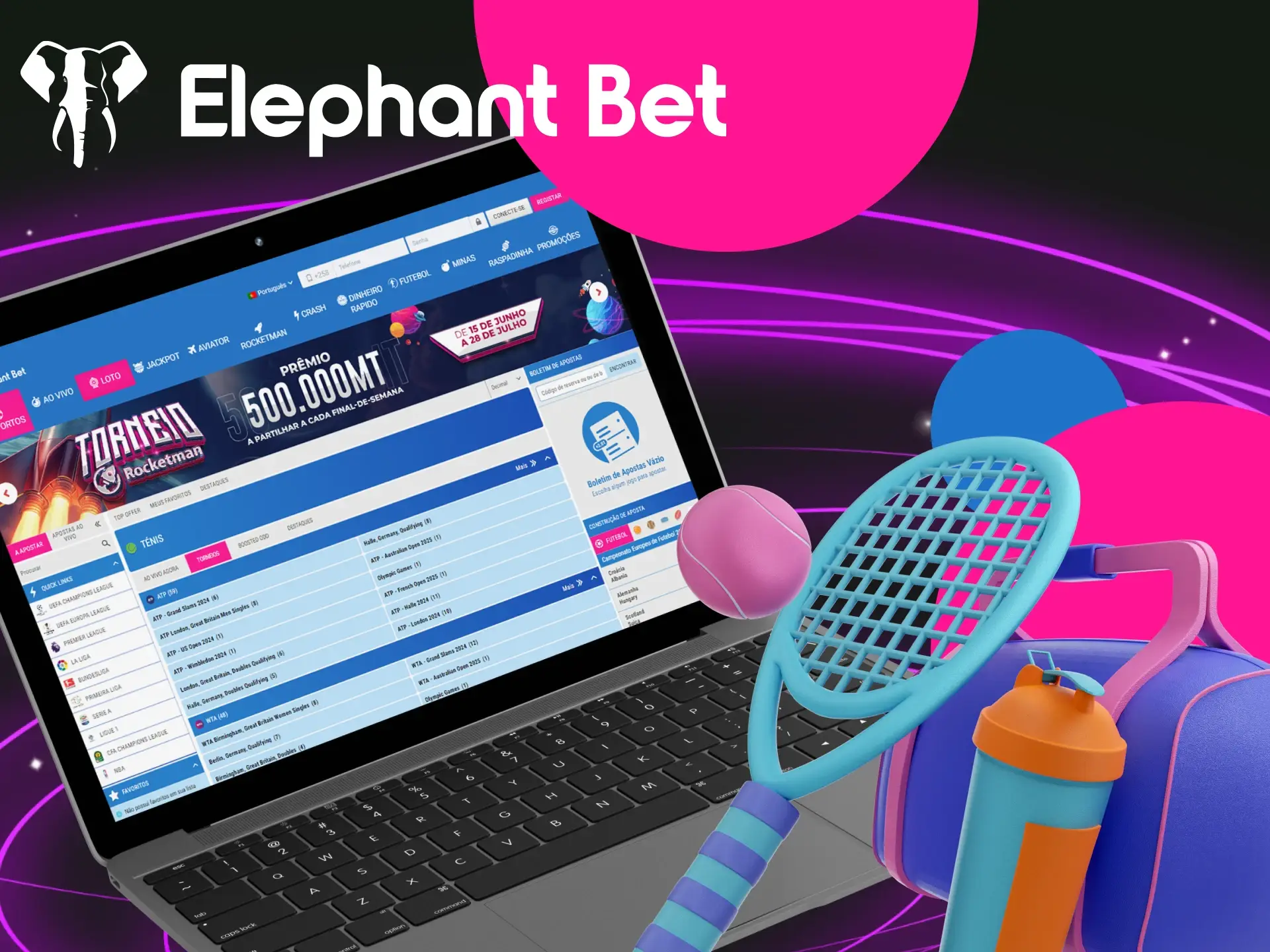 Como podemos apostar no tenis no cassino online Elephant Bet.