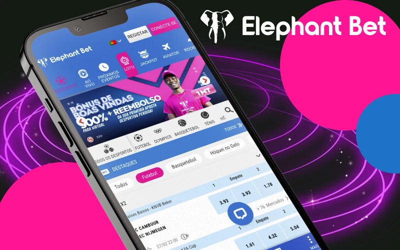 O aplicativo móvel Elephant Bet possui uma interface amigável.