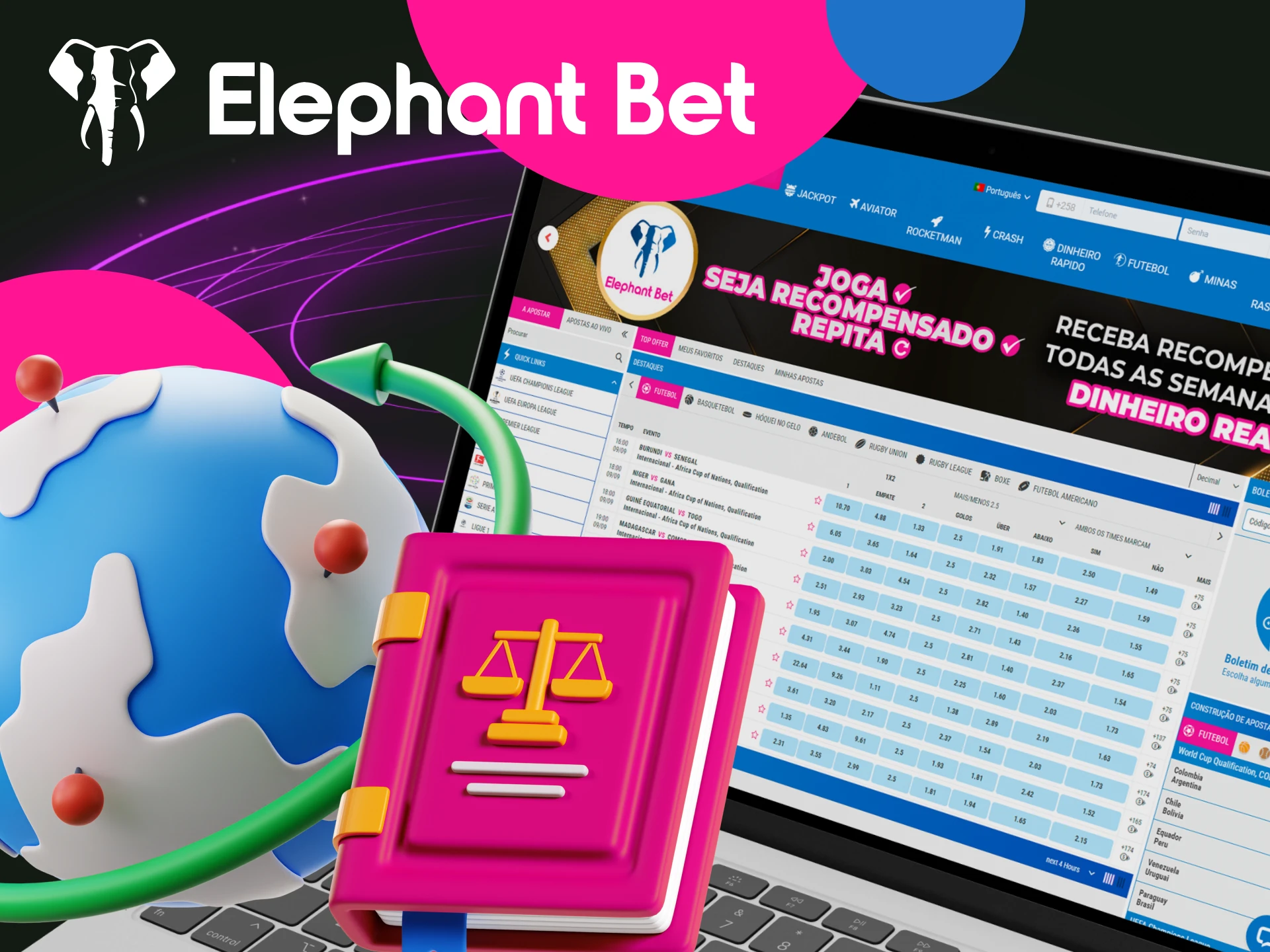 O Elephant Bet Casino é legal em muitos países.